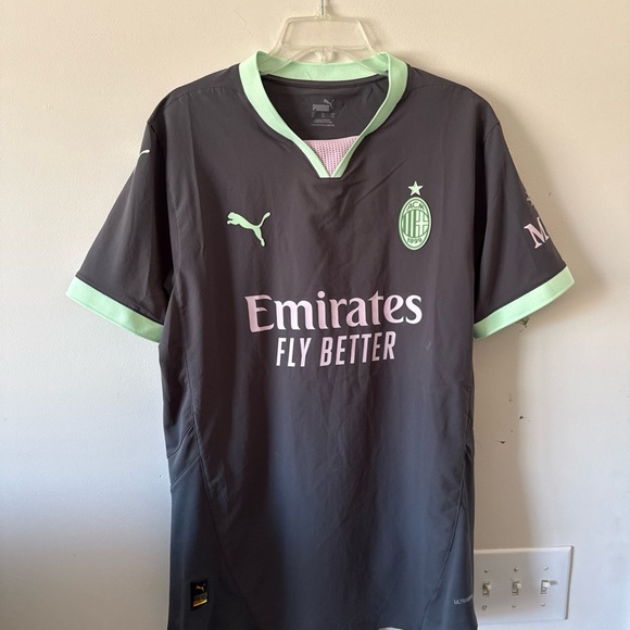 Puma Men's Gray and Light Green AC Milan Jersey